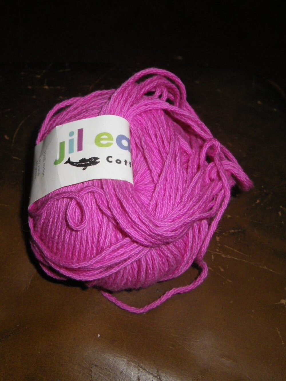 1 Small Ball Jil Eaton Cotton Tail 100% Cotton Yarn - Color Pink - 90 yds.